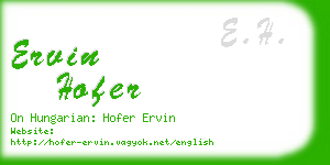 ervin hofer business card